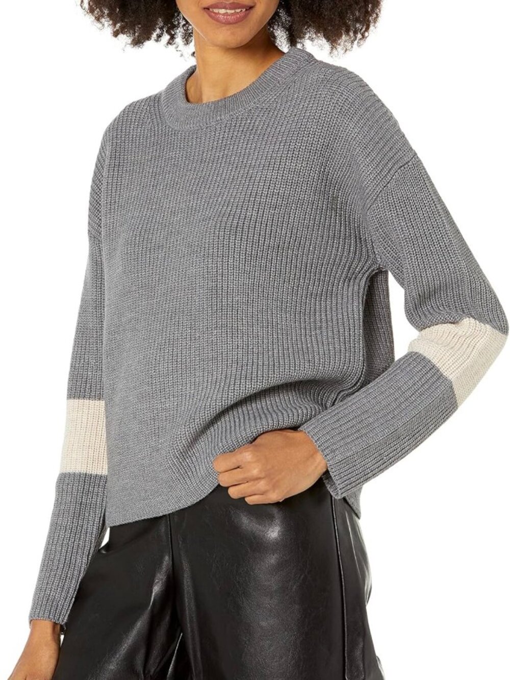 Velvet by Gragan&Spenncer crewneck wool-blended sweater Heather gray size L